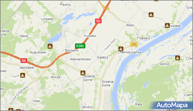 mapa Gądecz, Gądecz na mapie Targeo