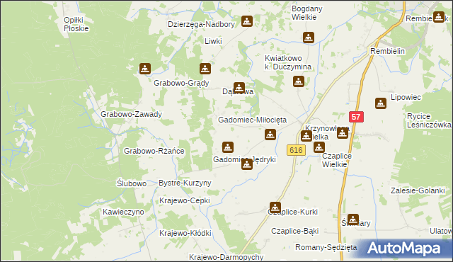 mapa Gadomiec-Jebieńki, Gadomiec-Jebieńki na mapie Targeo