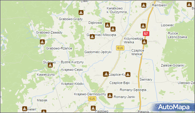 mapa Gadomiec-Wyraki, Gadomiec-Wyraki na mapie Targeo