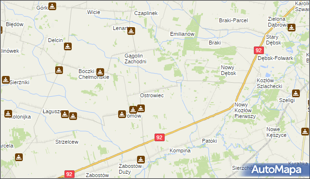 mapa Gągolin Południowy, Gągolin Południowy na mapie Targeo