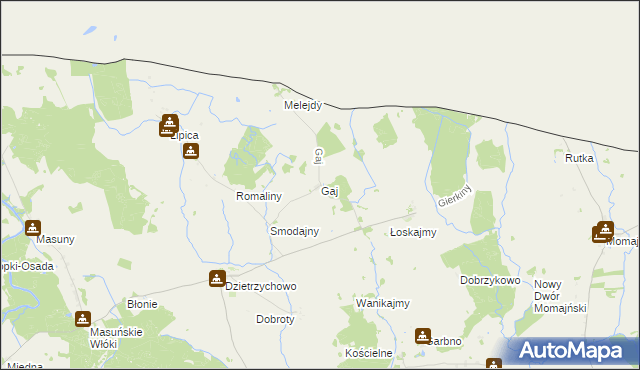 mapa Gaj gmina Sępopol, Gaj gmina Sępopol na mapie Targeo