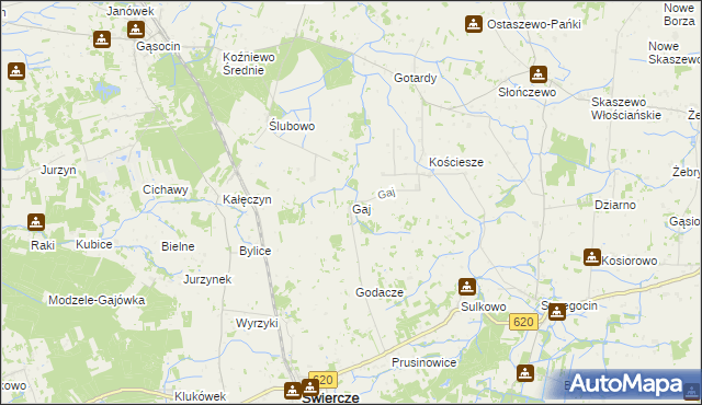 mapa Gaj gmina Świercze, Gaj gmina Świercze na mapie Targeo