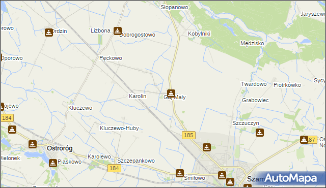 mapa Gaj Mały gmina Obrzycko, Gaj Mały gmina Obrzycko na mapie Targeo