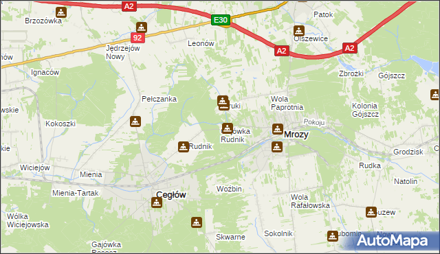 mapa Gajówka Rudnik, Gajówka Rudnik na mapie Targeo