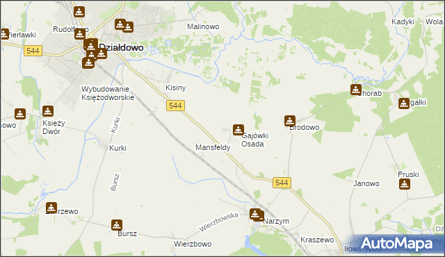 mapa Gajówki, Gajówki na mapie Targeo