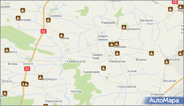 mapa Gałązki Małe, Gałązki Małe na mapie Targeo