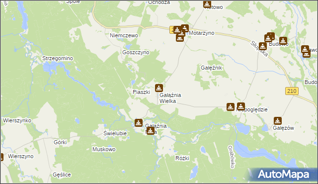 mapa Gałąźnia Wielka, Gałąźnia Wielka na mapie Targeo