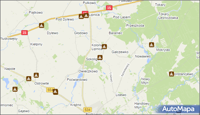 mapa Gałczewo, Gałczewo na mapie Targeo