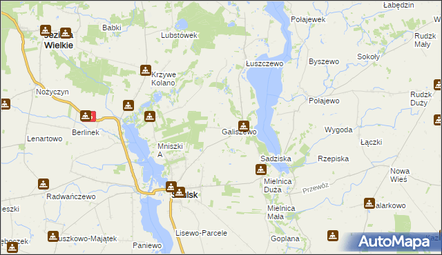 mapa Galiszewo, Galiszewo na mapie Targeo