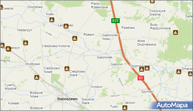 mapa Galominek, Galominek na mapie Targeo