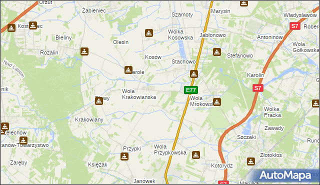 mapa Garbatka gmina Lesznowola, Garbatka gmina Lesznowola na mapie Targeo