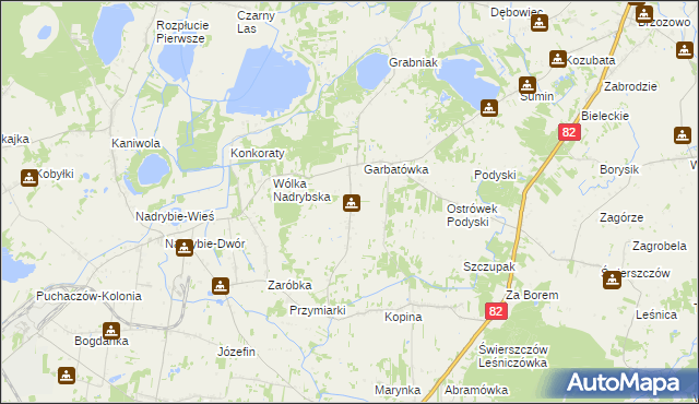 mapa Garbatówka-Kolonia, Garbatówka-Kolonia na mapie Targeo