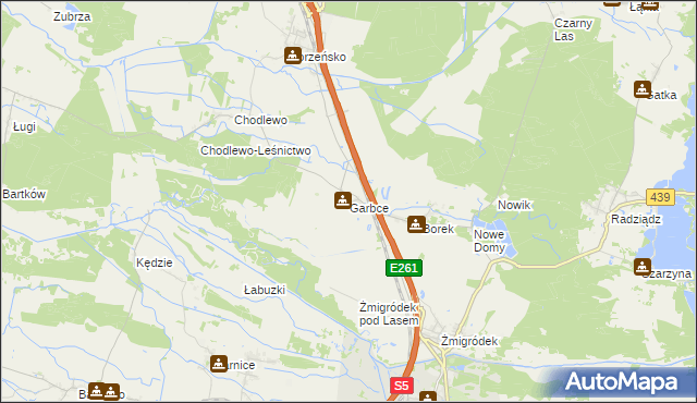 mapa Garbce, Garbce na mapie Targeo