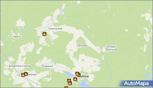 mapa Garbowo gmina Bytnica, Garbowo gmina Bytnica na mapie Targeo