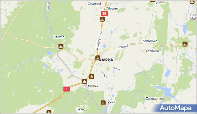 mapa Gardeja, Gardeja na mapie Targeo