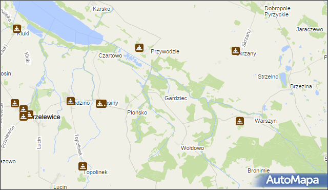 mapa Gardziec, Gardziec na mapie Targeo