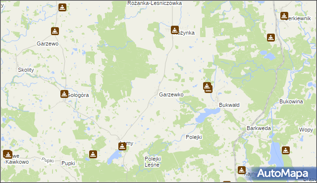 mapa Garzewko, Garzewko na mapie Targeo