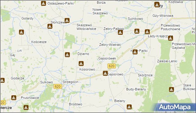 mapa Gąsiorówek, Gąsiorówek na mapie Targeo