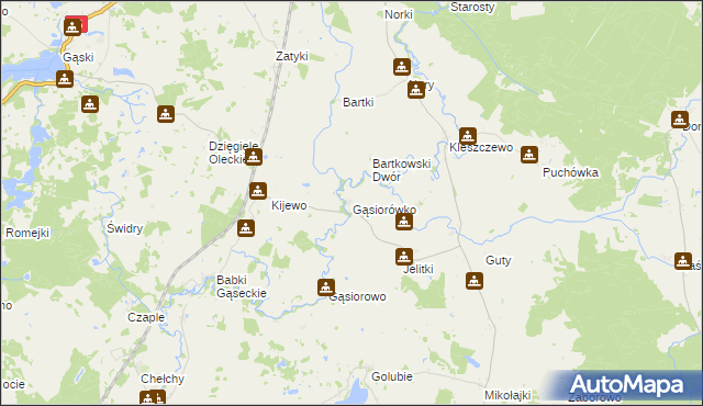 mapa Gąsiorówko, Gąsiorówko na mapie Targeo