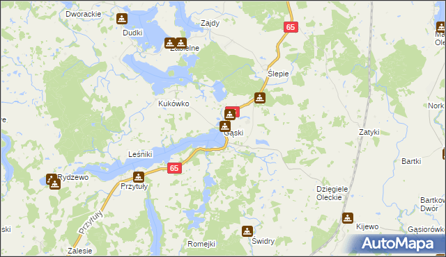 mapa Gąski gmina Olecko, Gąski gmina Olecko na mapie Targeo