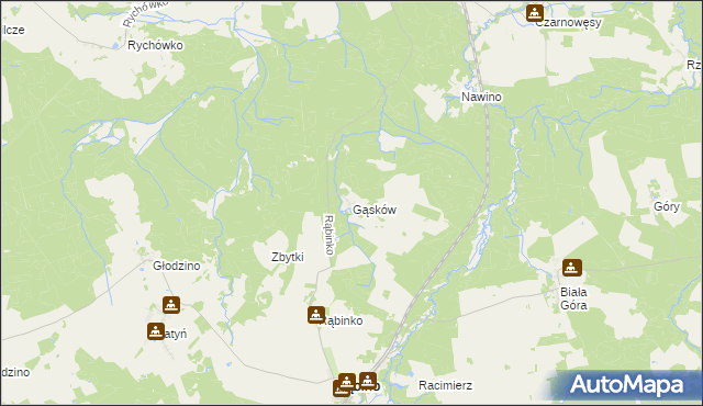mapa Gąsków, Gąsków na mapie Targeo