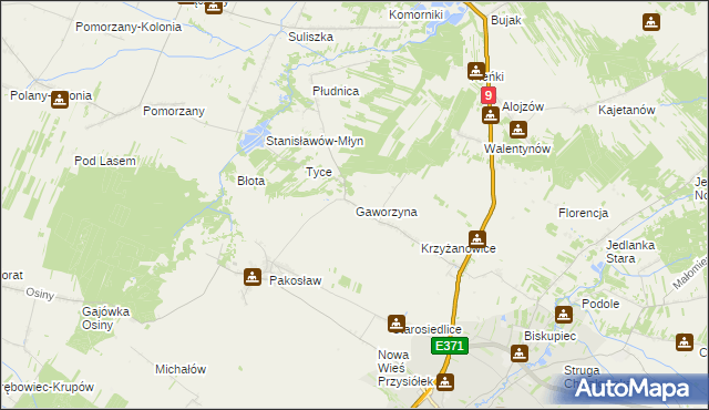 mapa Gaworzyna, Gaworzyna na mapie Targeo