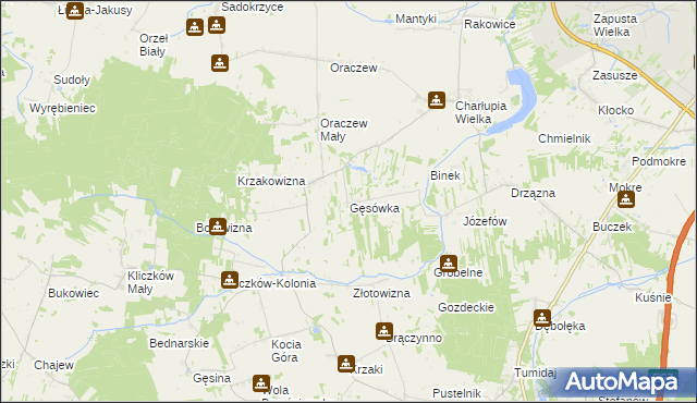 mapa Gęsówka, Gęsówka na mapie Targeo