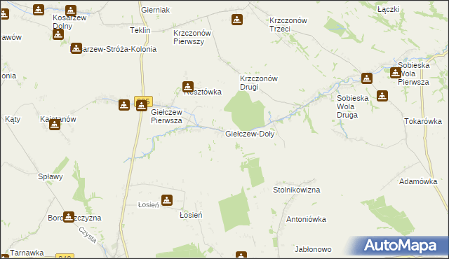 mapa Giełczew-Doły, Giełczew-Doły na mapie Targeo