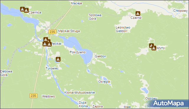 mapa Giełdon, Giełdon na mapie Targeo