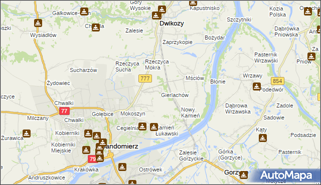 mapa Gierlachów, Gierlachów na mapie Targeo