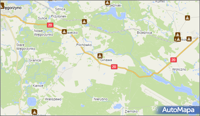 mapa Ginawa, Ginawa na mapie Targeo