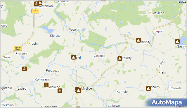 mapa Giślinek, Giślinek na mapie Targeo