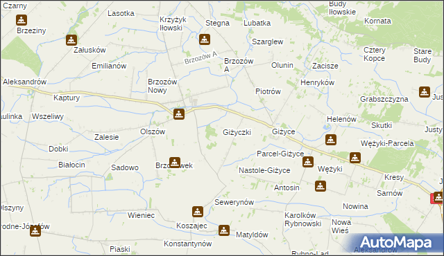 mapa Giżyczki, Giżyczki na mapie Targeo