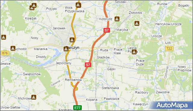 mapa Gładków, Gładków na mapie Targeo