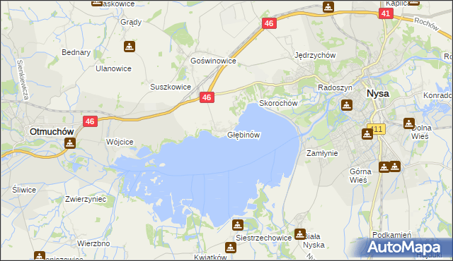 mapa Głębinów, Głębinów na mapie Targeo