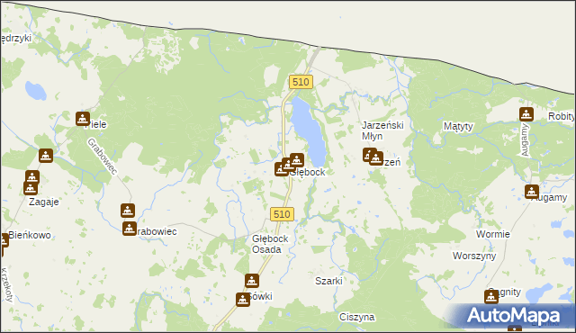 mapa Głębock gmina Lelkowo, Głębock gmina Lelkowo na mapie Targeo