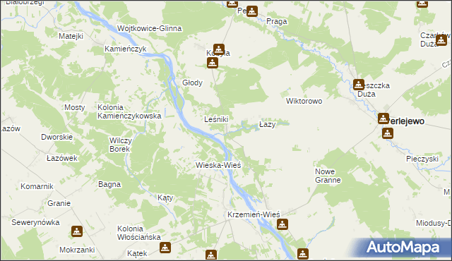 mapa Głęboczek gmina Perlejewo, Głęboczek gmina Perlejewo na mapie Targeo