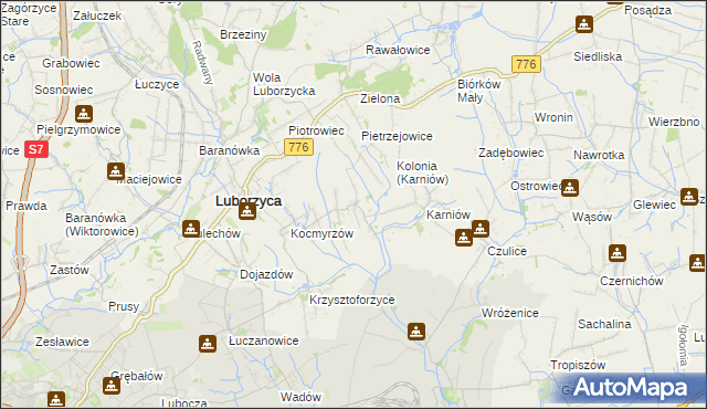 mapa Głęboka gmina Kocmyrzów-Luborzyca, Głęboka gmina Kocmyrzów-Luborzyca na mapie Targeo