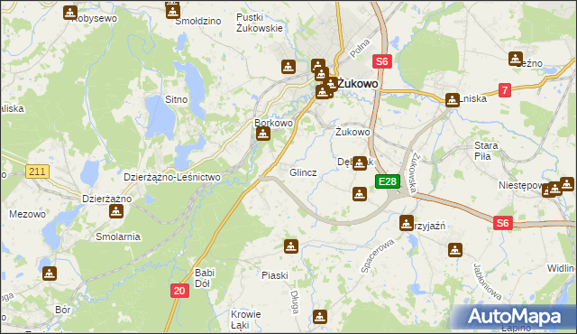 mapa Glincz, Glincz na mapie Targeo