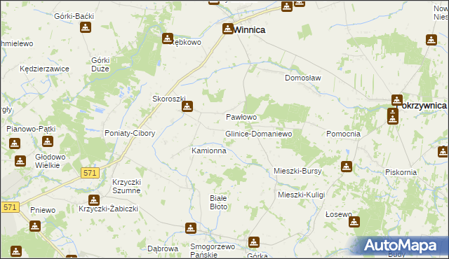 mapa Glinice-Domaniewo, Glinice-Domaniewo na mapie Targeo