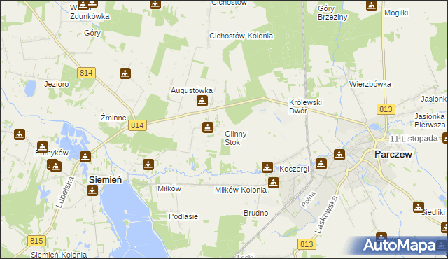 mapa Glinny Stok, Glinny Stok na mapie Targeo