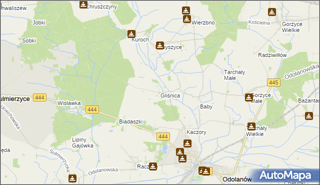 mapa Gliśnica gmina Odolanów, Gliśnica gmina Odolanów na mapie Targeo