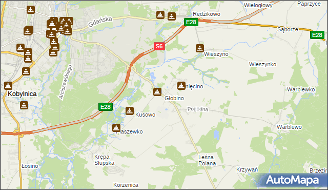 mapa Głobino, Głobino na mapie Targeo