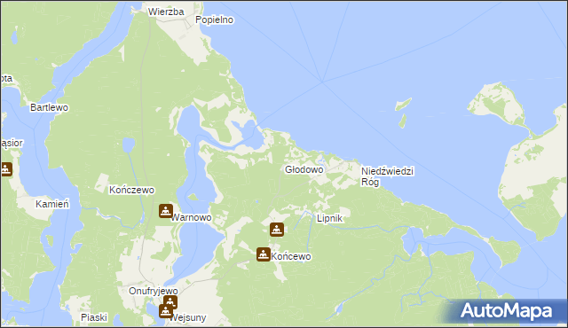 mapa Głodowo gmina Ruciane-Nida, Głodowo gmina Ruciane-Nida na mapie Targeo