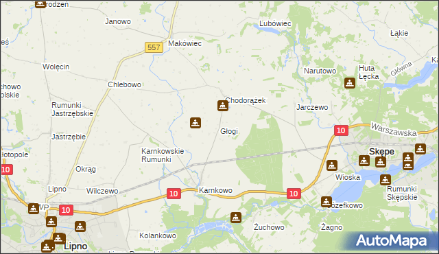 mapa Głogi, Głogi na mapie Targeo