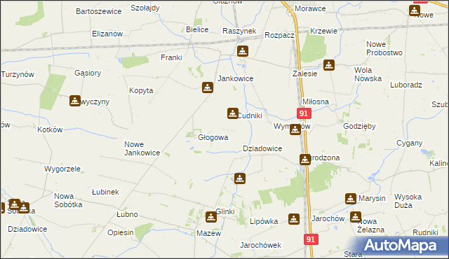 mapa Głogowa Osada, Głogowa Osada na mapie Targeo