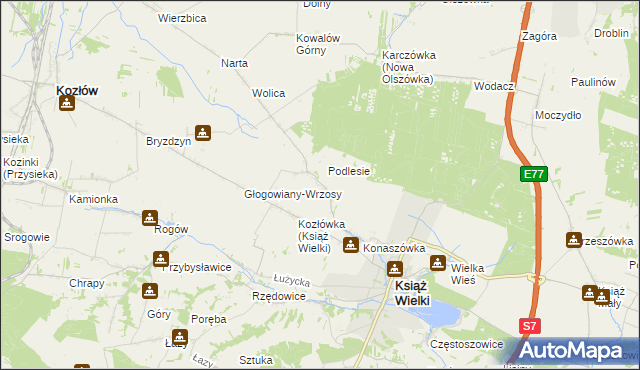 mapa Głogowiany-Stara Wieś, Głogowiany-Stara Wieś na mapie Targeo