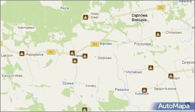 mapa Głojkowo, Głojkowo na mapie Targeo