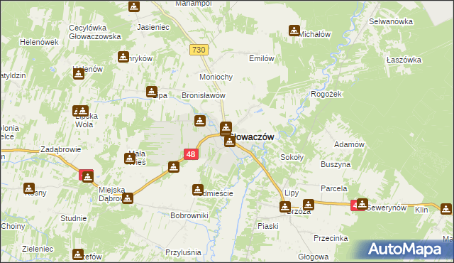 mapa Głowaczów, Głowaczów na mapie Targeo