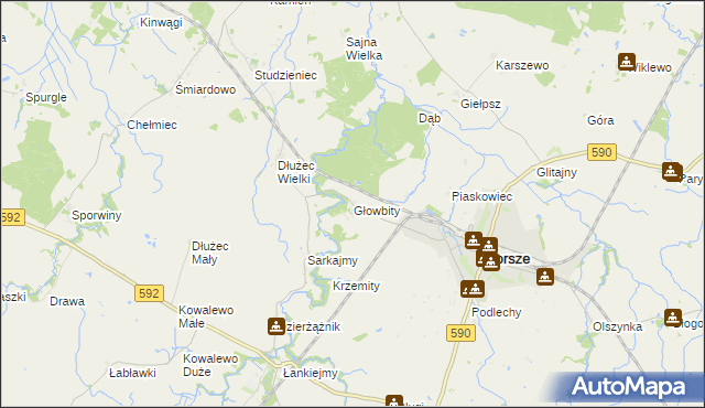 mapa Głowbity, Głowbity na mapie Targeo